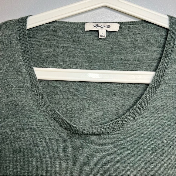 Madewell Merino Wool Blend Sweater Crew Neck Green Size M Essential Contemporary - Picture 3 of 10